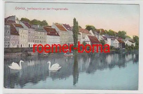 76654 Ak Görlitz Neißepartie an der Pragerstraße 1909
