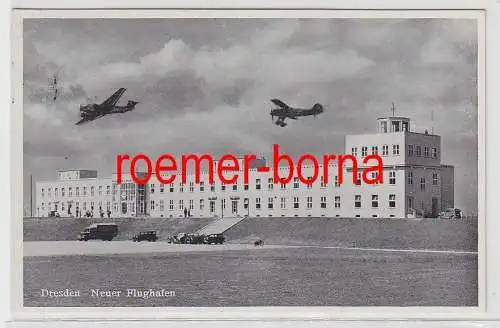 69812 Ak Dresden neuer Flughafen mit Flugzeugen 1936