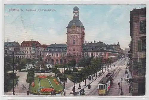 57345 Ak Mannheim - Kaufhaus mit Paradeplatz 1909