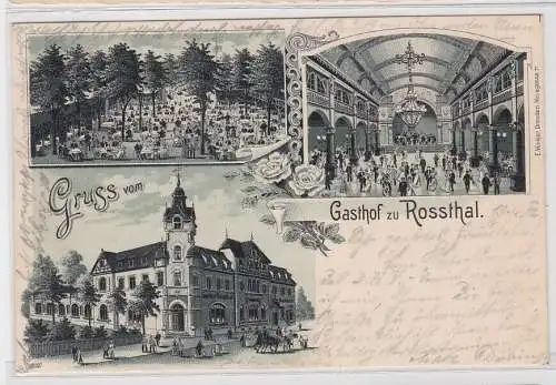 70644 Ak Gruß vom Gasthof zu Rossthal, Gebäudeansicht, Neuengasse 17, 1902