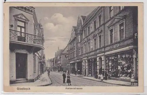 98589 Ak Gladbeck, Straßenansicht Kaiserstraße, Solinger Stahlwaren, 1923