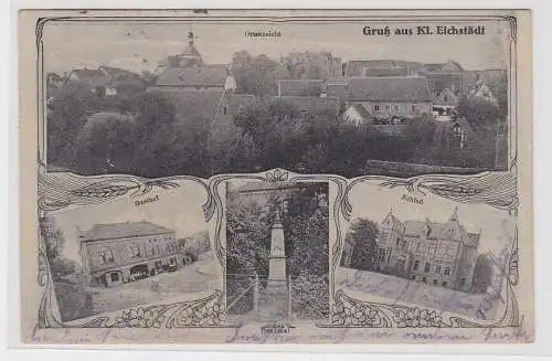 82300 Ak Gruß aus Kl. Eichstädt, Gasthof, Denkmal, Schloß, Ortsansicht, 1918