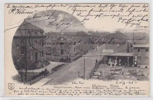 09888 Ak Geldern Rhld., Bahnstoffstr., Stein Holzbildhauerei, Totalansicht, 1905