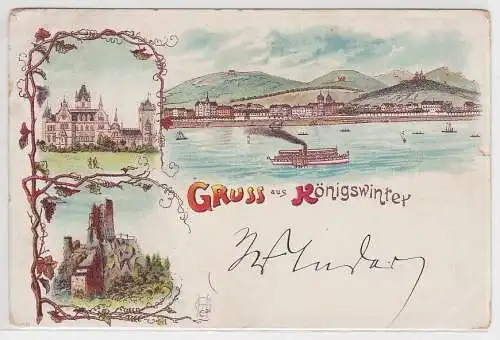 59283 Lithographie Künstler Ak Gruss aus Königswinter 1900