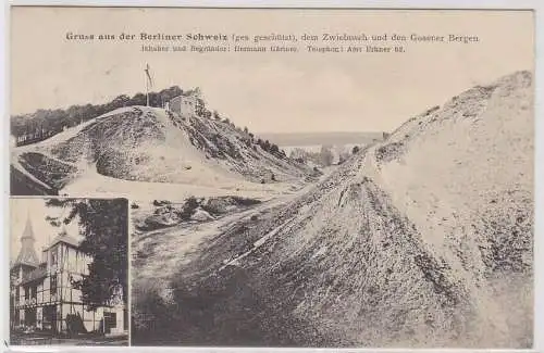 25892 AK Gruss aus der Berliner Schweiz dem Zwiebusch und d. Gosener Bergen 1908