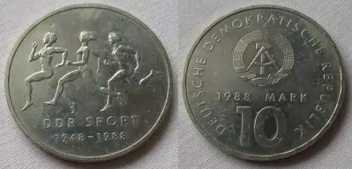 DDR Gedenk Münze 10 Mark 40 Jahre DDR Sport 1988 (133460)