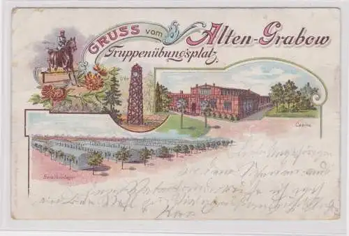904641 Lithographie Ak Gruss vom Truppenübungsplatz Alten-Grabow 1900