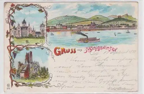 908404 Lithographie Ak Gruss aus Königswinter 1899