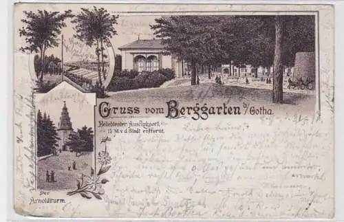 908174 Lithographie Ak Gruss vom Berggarten b. Gotha 1897