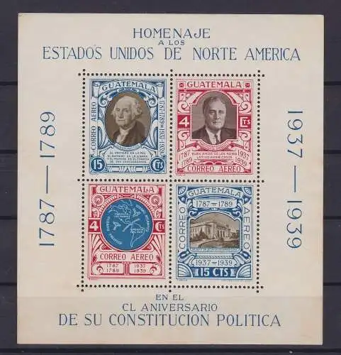 Guatemala Briefmarken 1939 US-VERFASSUNG postfrisch ** (151092)