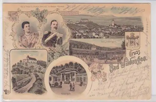 900336 Lithographie Ak Gruss aus Bad Wildungen 1900