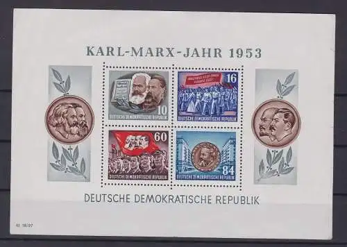 DDR Block 9 A gezähnt (Karl Marx) postfrisch ** (134814)