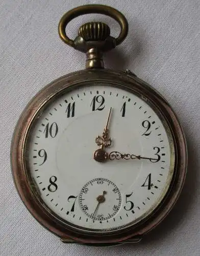 800 Silber Lépine Taschenuhr mit Galloné Gehäuse Handaufzug um 1910 (157381)