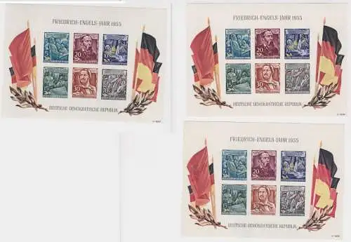 3 x DDR Briefmarken Block 13 (Friedrich Engels) postfrisch ** (155023)