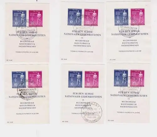 6 x DDR Briefmarken Block 11 (Nationale Gedenkstätten) gestempelt (151936)