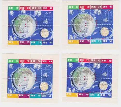 4 x DDR Briefmarken Kleinbogen 1962 (Weltreumflug) gestempelt (151453)