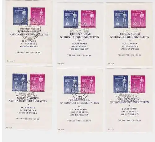 6 x DDR Briefmarken Block 11 (Nationale Gedenkstätten) gestempelt (159197)
