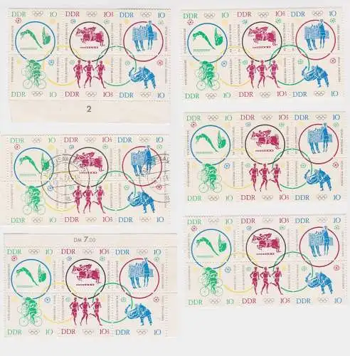 6 x DDR Briefmarken Sechserblock Olympiade 1964 1039-1044 5x ** 1x gest.(159386)