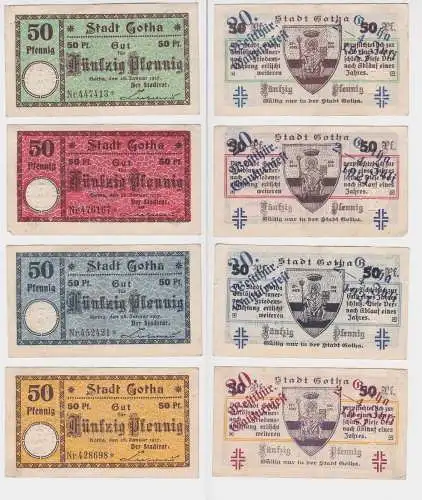 4 Banknoten Notgeld 20.Westthür. Gauturnfest Gotha 2.-4.7.1921 (150327)