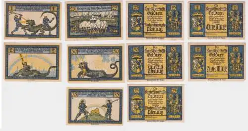 5 Banknoten Notgeld Kreiskommunalkasse Geldern o.D. (1922) (155221)