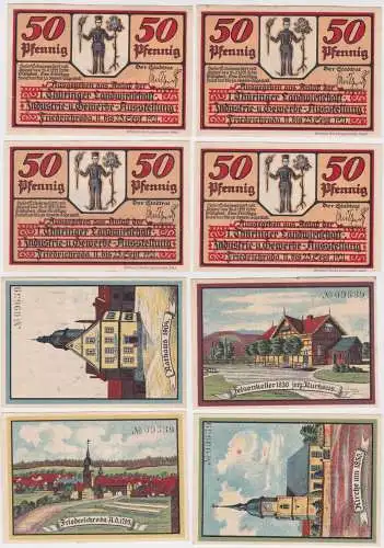 4 Banknoten Notgeld Friedrichroda Industrie & Gewerbeausstellung 1921 (156381)