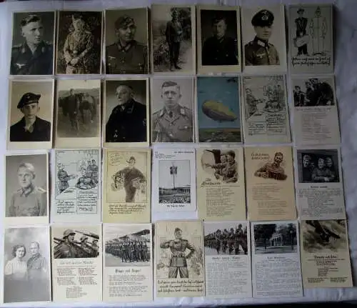 Sammlung 100 alte Militär Ansichtskarten Patriotika Heer Reiter (105209)