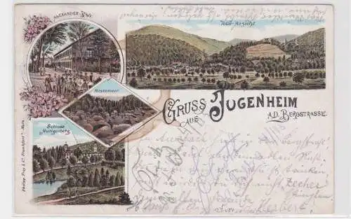 53896 Ak Lithographie Gruß aus Jugenheim an der bergstraße 1896