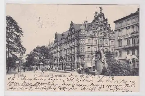 99899 Ak Dresden Victoriahaus in der Ringstraße 1905