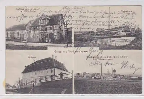 44167 AK Gruss aus Wolkramshausen - Gasthaus "Zur Erholung", Rittergut 1911