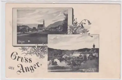 83584 Mehrbild Ak Gruß aus Anger in Oberbayern Anger und Högelwörth um 1900