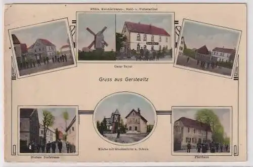 59922 Mehrbild Ak Gruß aus Gerstewitz Zorbau Windmühle usw. um 1920