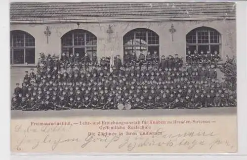 00469 Ak Dresden Striesen Freimaurerinstitut öffentliche Realschule 1903
