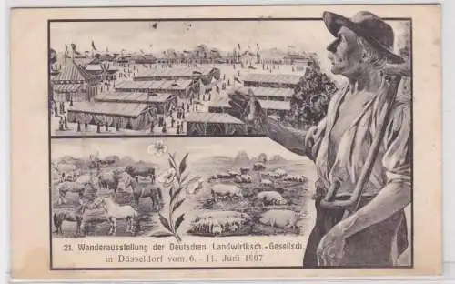 80943 Ak 21.Landwirtschaftliche Wanderausstellung Düsseldorf 1907