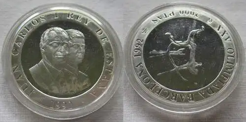 2000 Pesetas Silbermünze Spanien Olympiade Barcelona 1992, 1990 (157265)