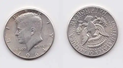1/2 Dollar Silber Münze USA 1964 vz (152136)