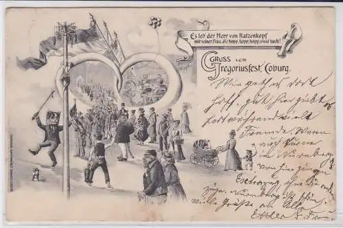904034 Ak Gruß vom Gregoriusfest Coburg 1903