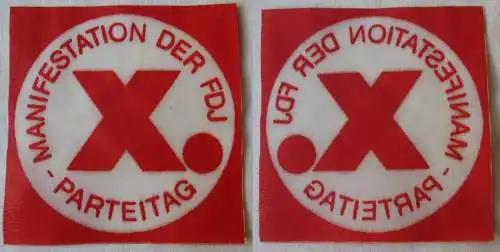 DDR Aufnäher Stoffabzeichen Manifestation der FDJ - X. Parteitag 1976 (164891)