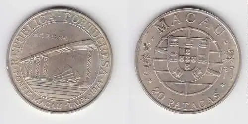 20 Patacas Münze Macau Macao Portugiesische Kolonie 1974 (155053)