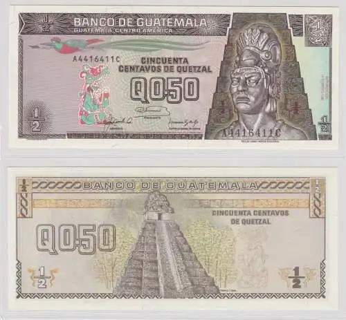 1/2 Quetzal Banknote Guatemala 14.02.1992 bankfrisch UNC Pick 72 (154320)