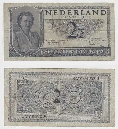 2 1/2 Gulden Banknote Niederlande 8.August 1949 P 73 (153279)