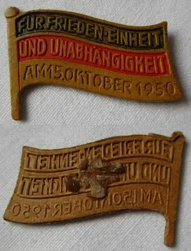 DDR Abzeichen Für Frieden Freiheit und Unabhängigkeit 15. Oktober 1950 (134952)