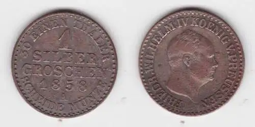1 Silber Groschen Münze Preussen 1858 A ss (140251)