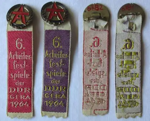 2x DDR Abzeichen Arbeiterfestspiele DDR Gera 1964 (149652)