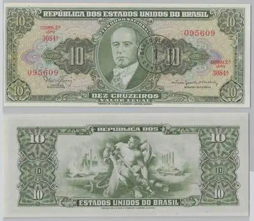 1 Centavo auf 10 Cruzeiros Banknote Brasilien (1966-67) Pick 183 (148566)