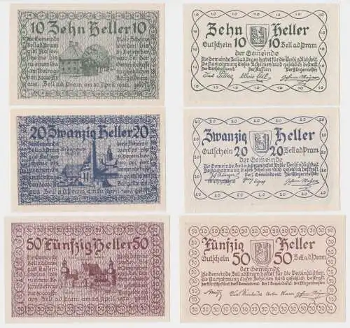 10, 20 und 50 Heller Banknote Zell a.d. Pram 1920 (144646)