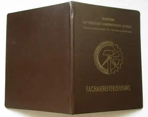 DDR Facharbeiterzeugnis Staatssekretariat Berufsausbildung Dresden 1954 (126354)