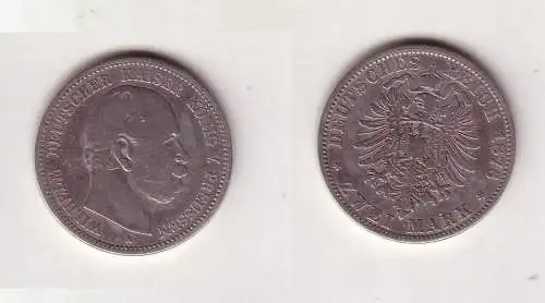 2 Mark Silbermünze Preussen Kaiser Wilhelm I. 1876 A Jäger 96 (116003)