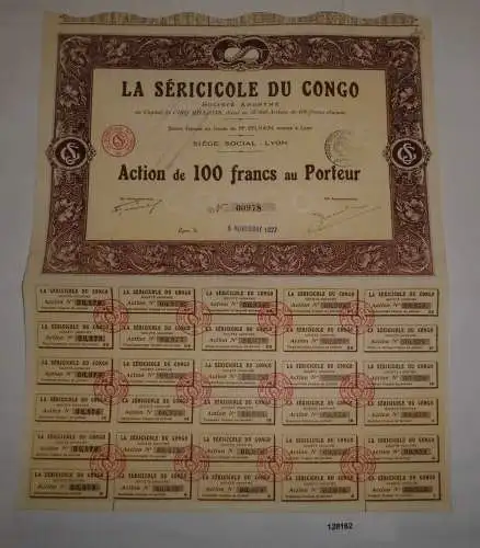 100 Franc Aktie la Séricicole du Congo Lyon 5. November 1927 (128162)