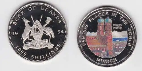 1000 Shillings Farbmünze Uganda 1994 München Frauenkirche (141368)
