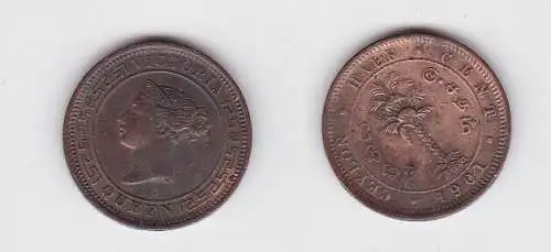 1/2 Cent Kupfer Münze Ceylon (Sri Lanka) 1901 (130596)